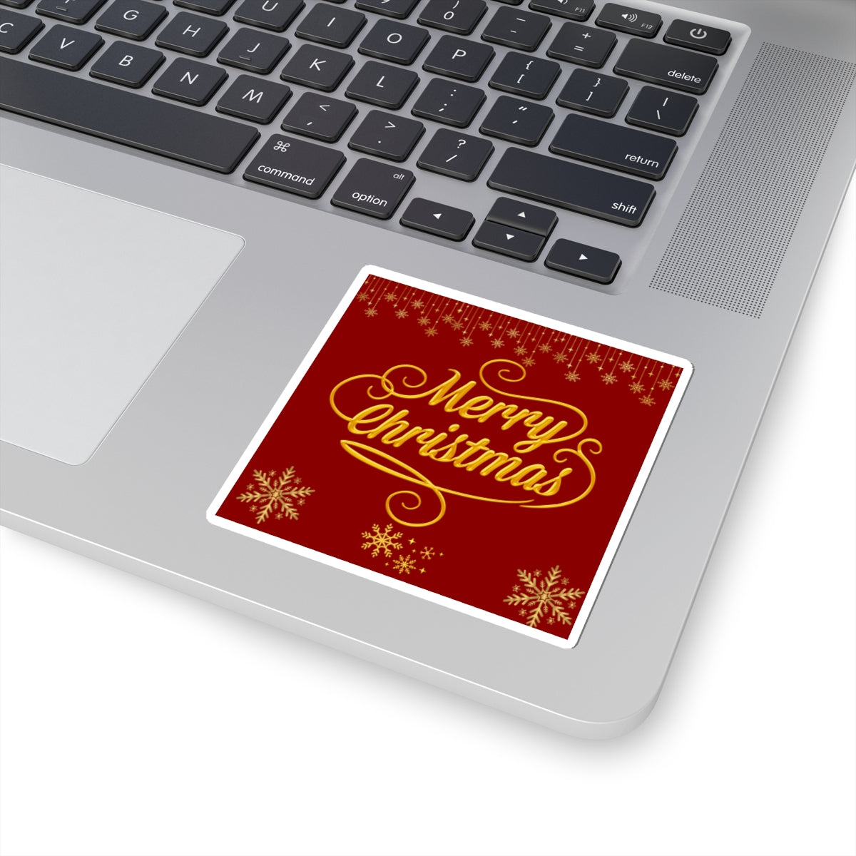 Merry Christmas Gold Script Sticker – Festive Kiss-Cut Holiday Decal