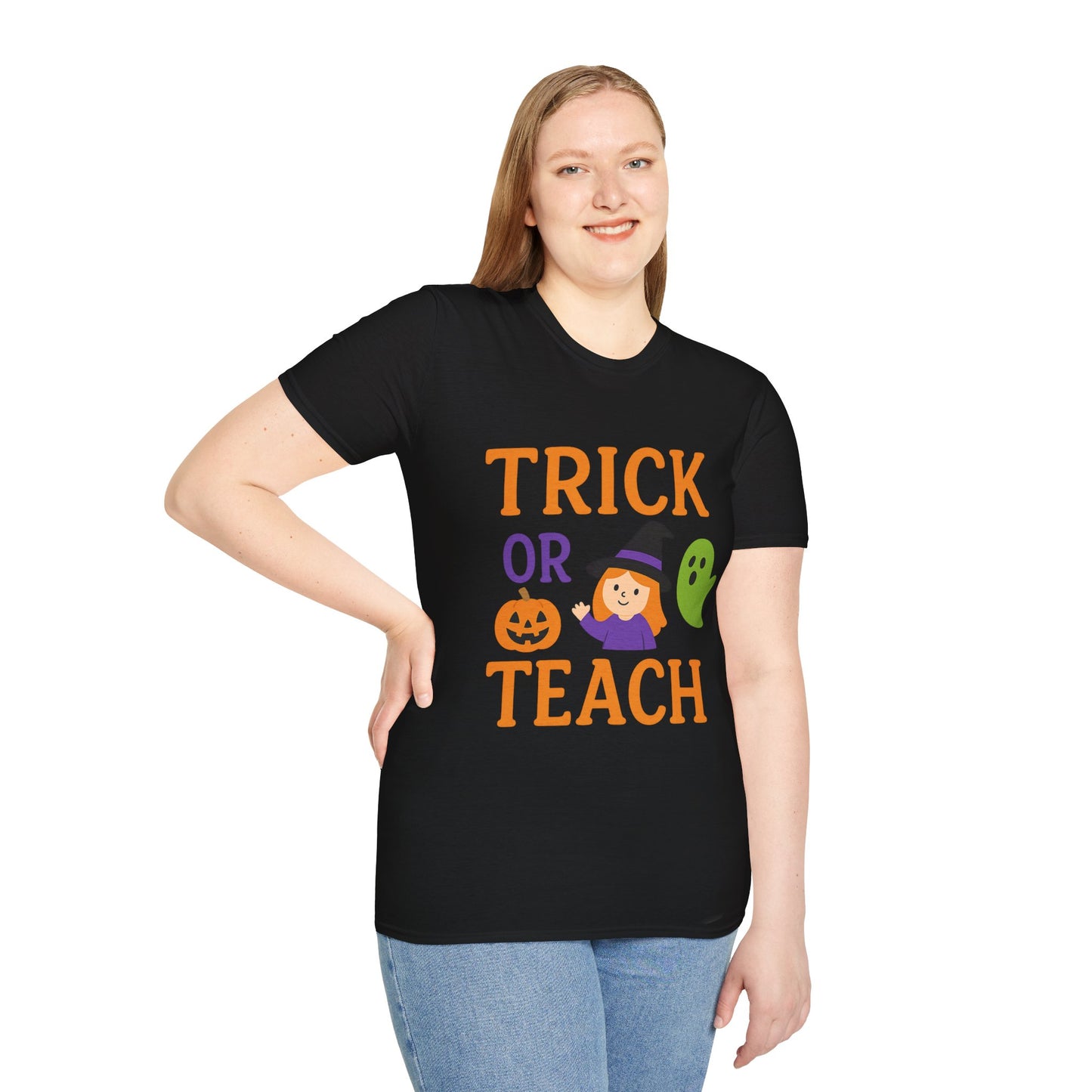 Fun Halloween Teacher T-Shirt, Trick or Teach Shirt, Unisex Halloween Shirt, Teacher Gift, Fall Festivities Apparel