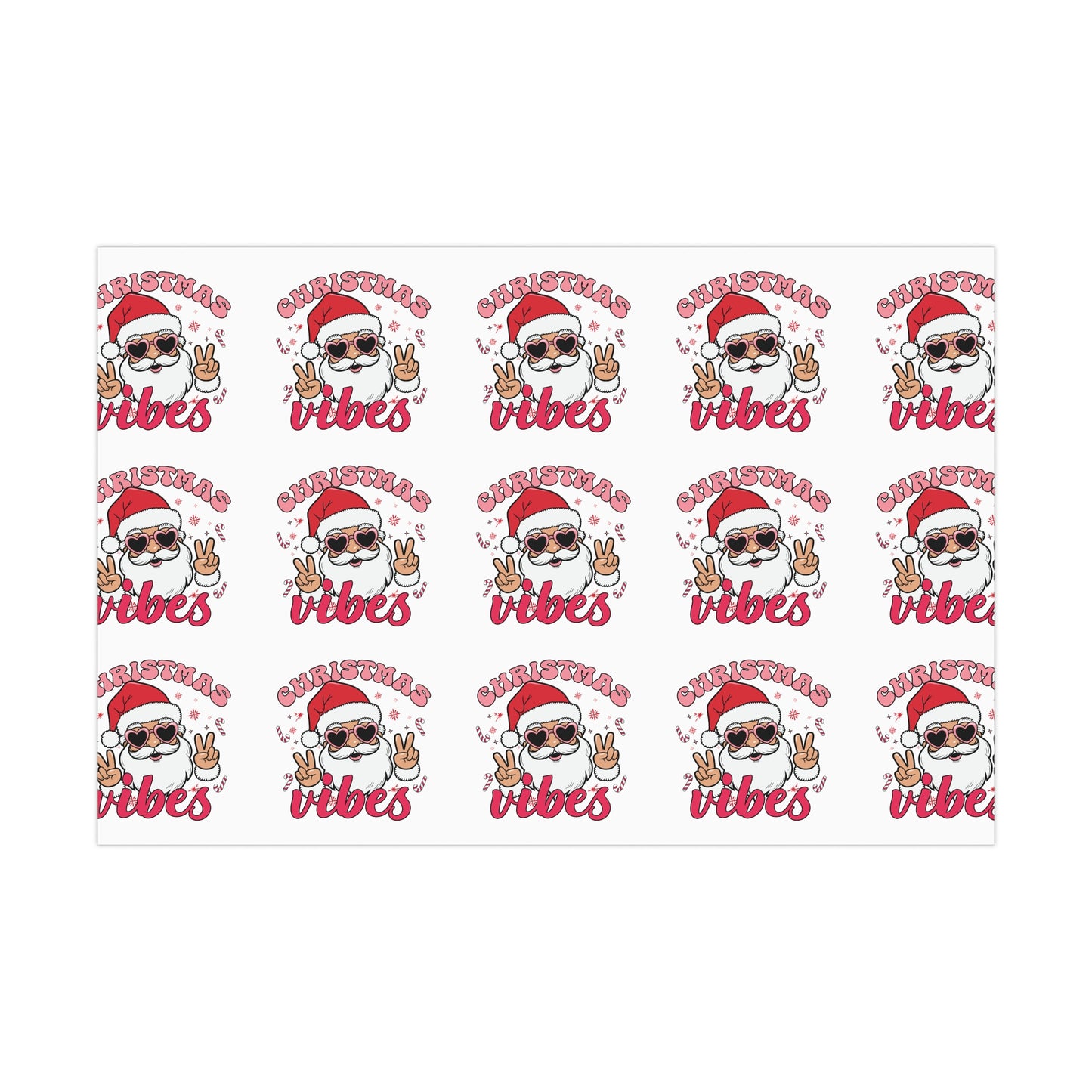 Black Santa Christmas Vibes Wrapping Paper