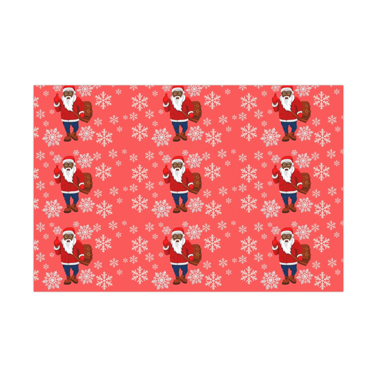 Black Santa Claus Wrapping Paper