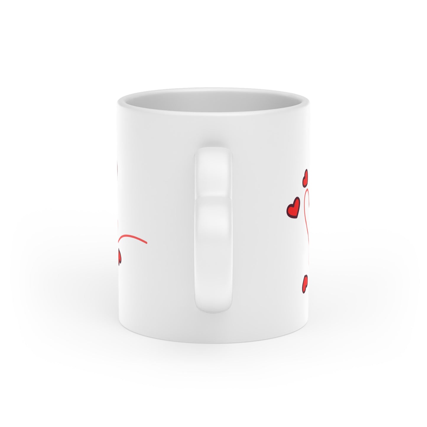 Heart Doodle with Floating Hearts Mug | Cute Valentine Coffee Cup