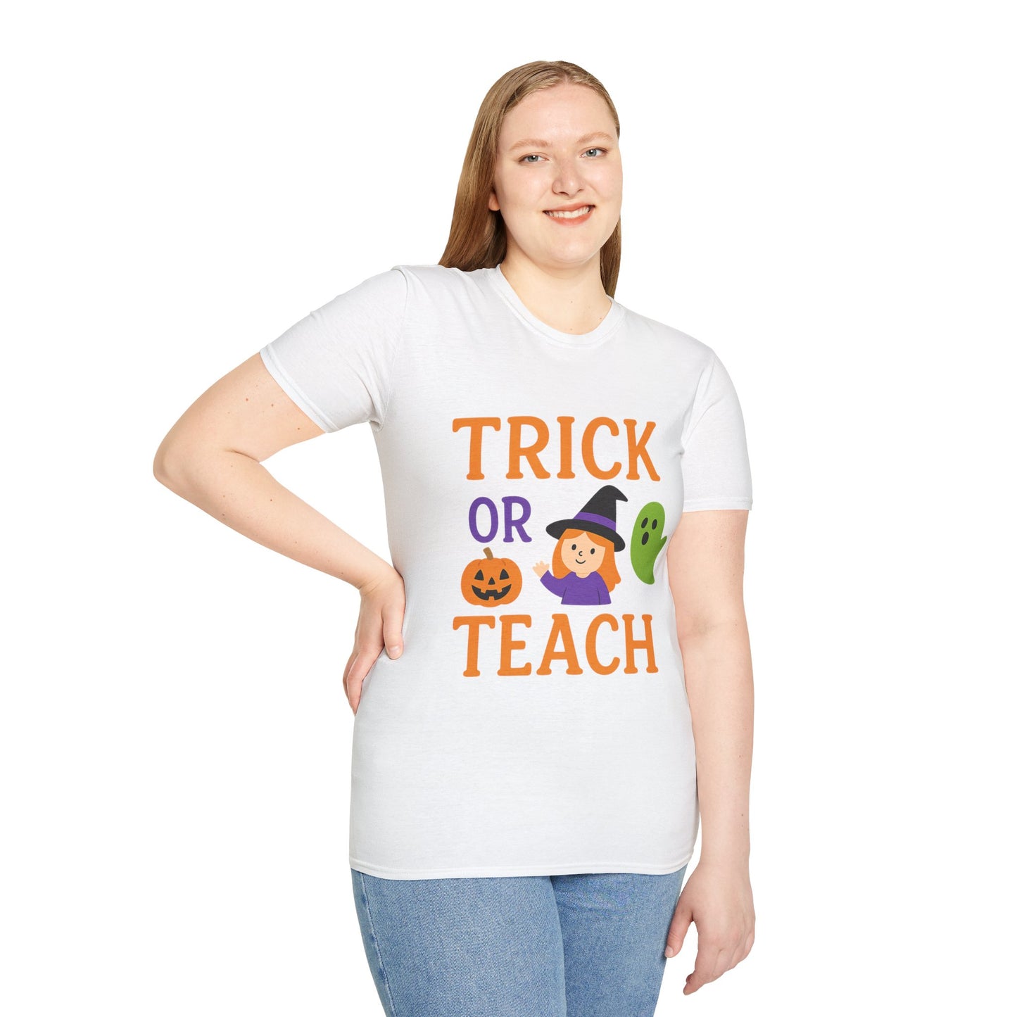 Fun Halloween Teacher T-Shirt, Trick or Teach Shirt, Unisex Halloween Shirt, Teacher Gift, Fall Festivities Apparel