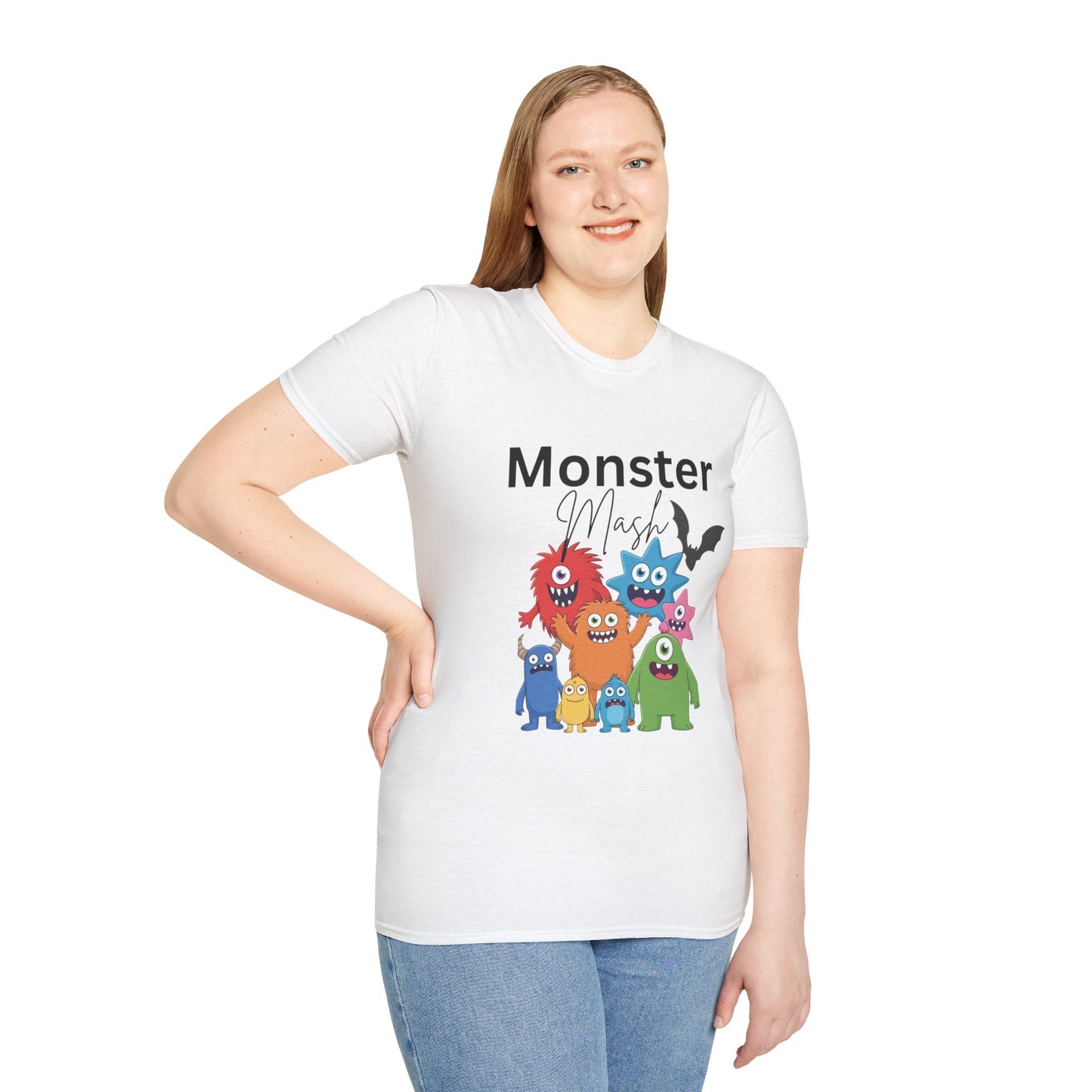 Monster Mash Unisex Softstyle T-Shirt | Halloween Shirt, Cute Monster Tee, Family Costume, Fun Graphic T-Shirt, Kids & Adults