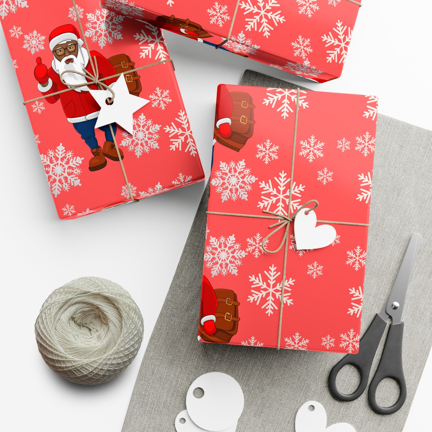 Black Santa Claus Wrapping Paper