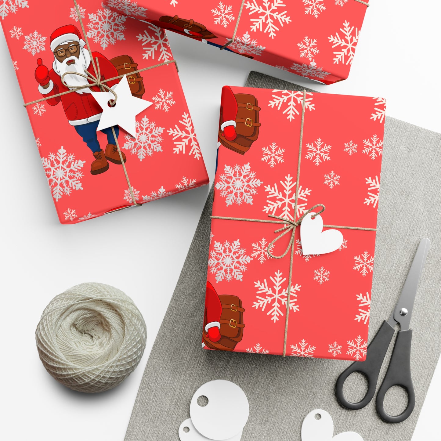 Black Santa Claus Wrapping Paper