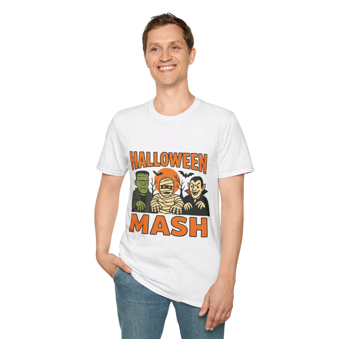 Halloween Mash Unisex T-Shirt, Fun Halloween Tee, Spooky Costume Shirt, Fall Festivities Apparel, Trick or Treat Top