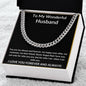 To My Wonderful Husband Cuban Link Chain