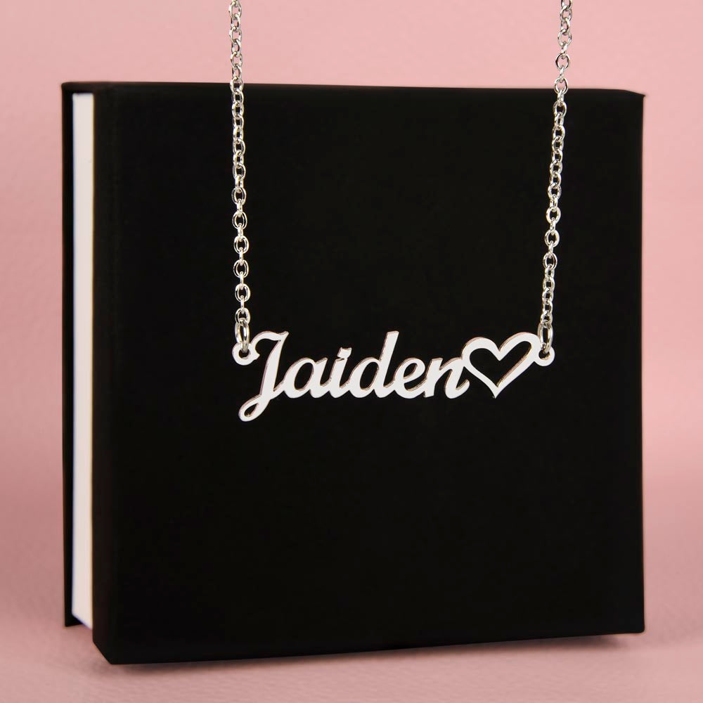 Name Necklace With a Heart