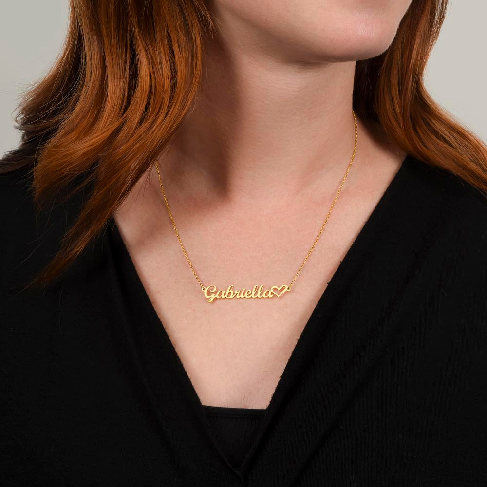 Name Necklace With a Heart