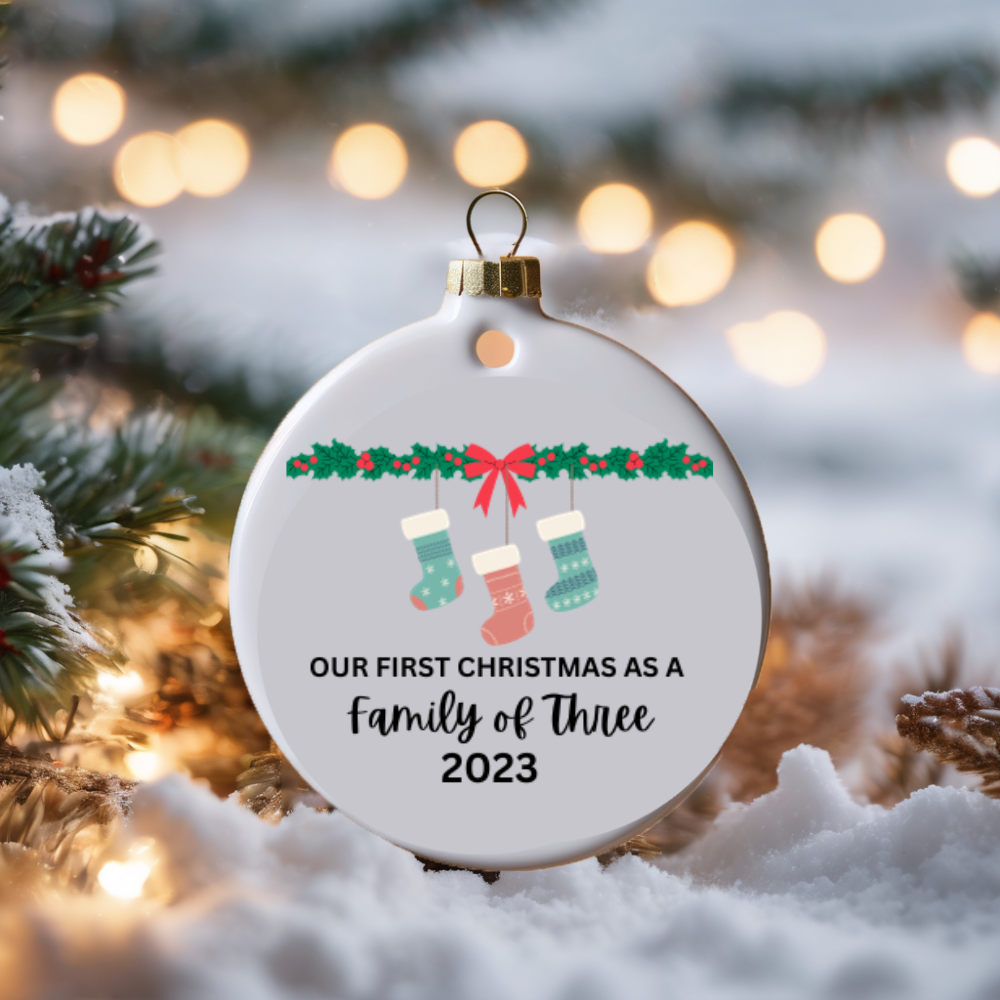 Family of 3 Christmas Ornament