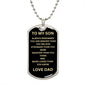 To My Son Love Dad Dog Tag