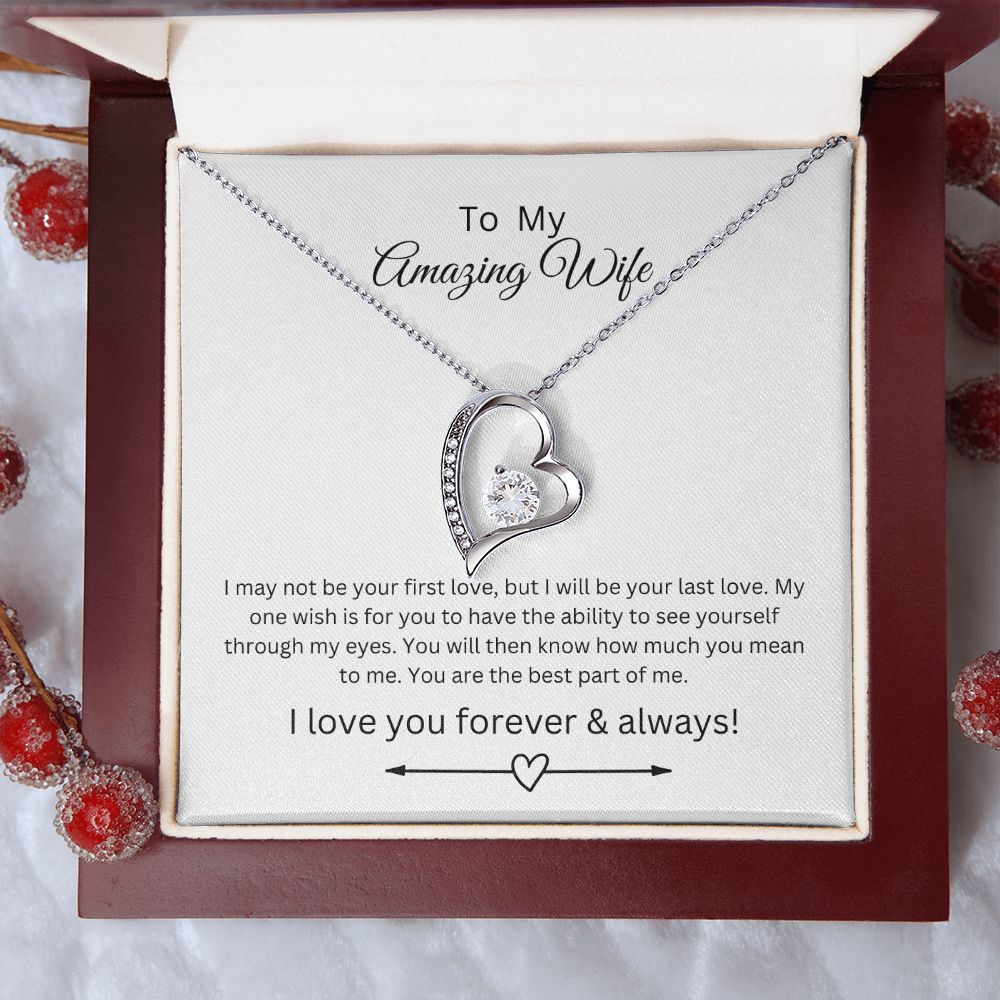 To My Amazing Wife Heart Necklace