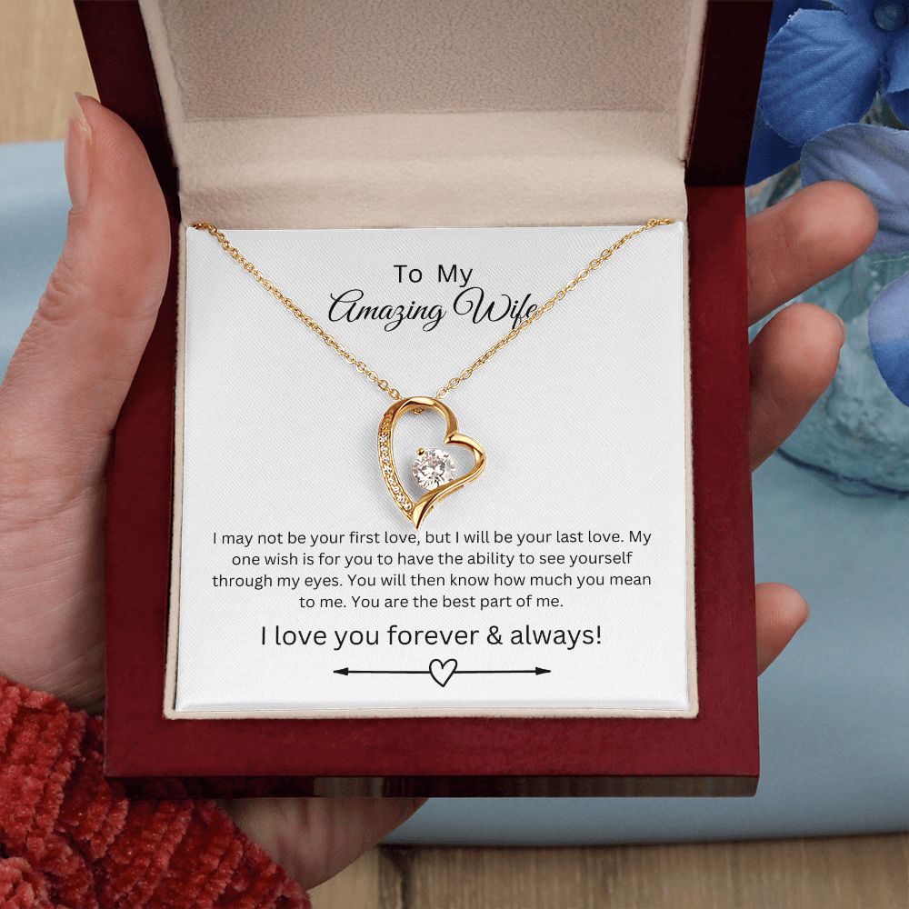 To My Amazing Wife Heart Necklace