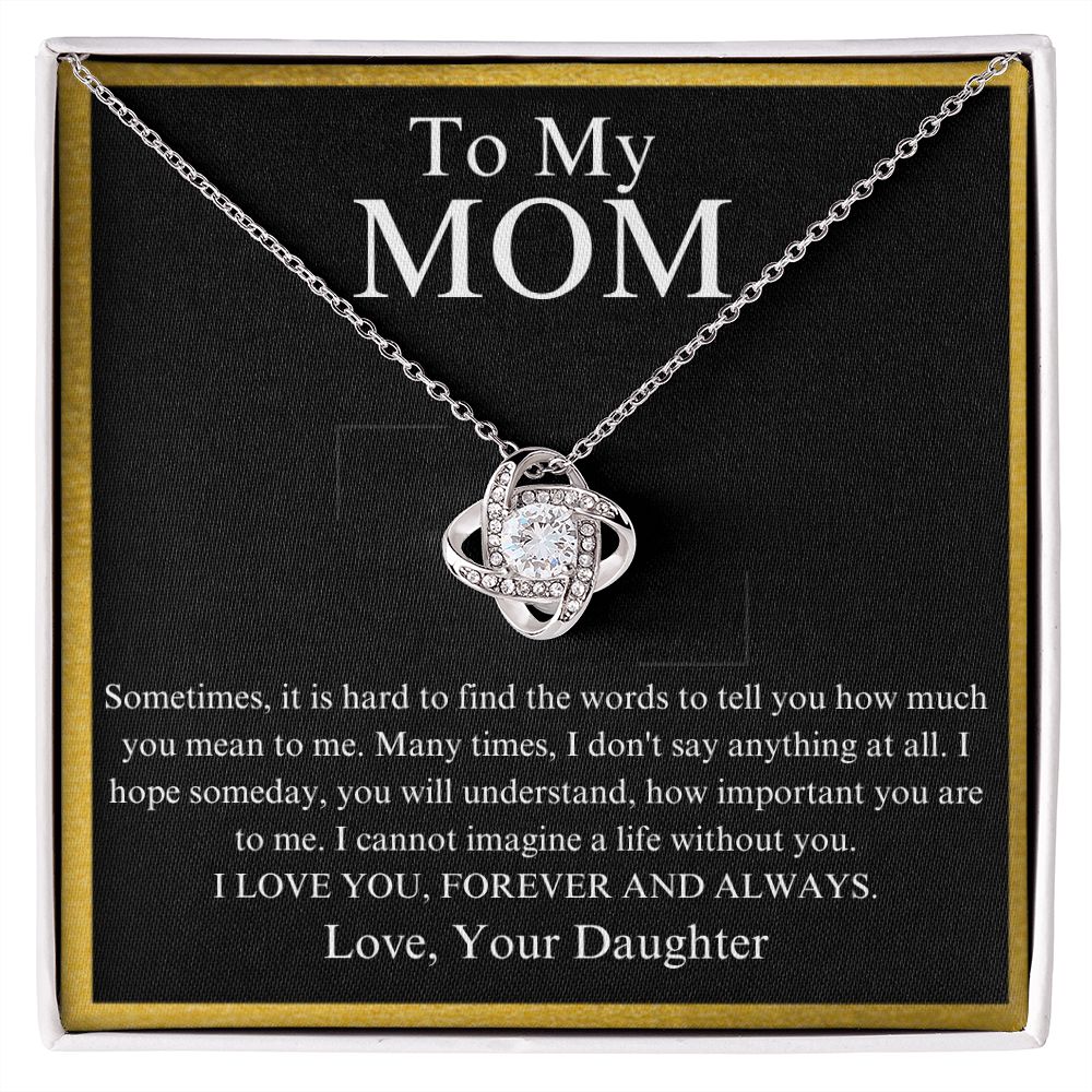 To My Mom Love Your Daughter Knot Necklace