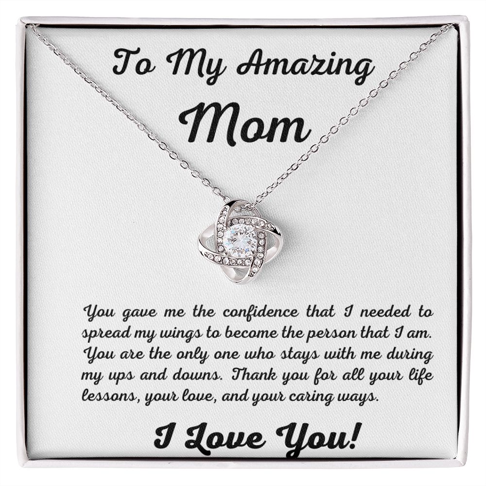 To My Amazing Mom Love Knot Necklace