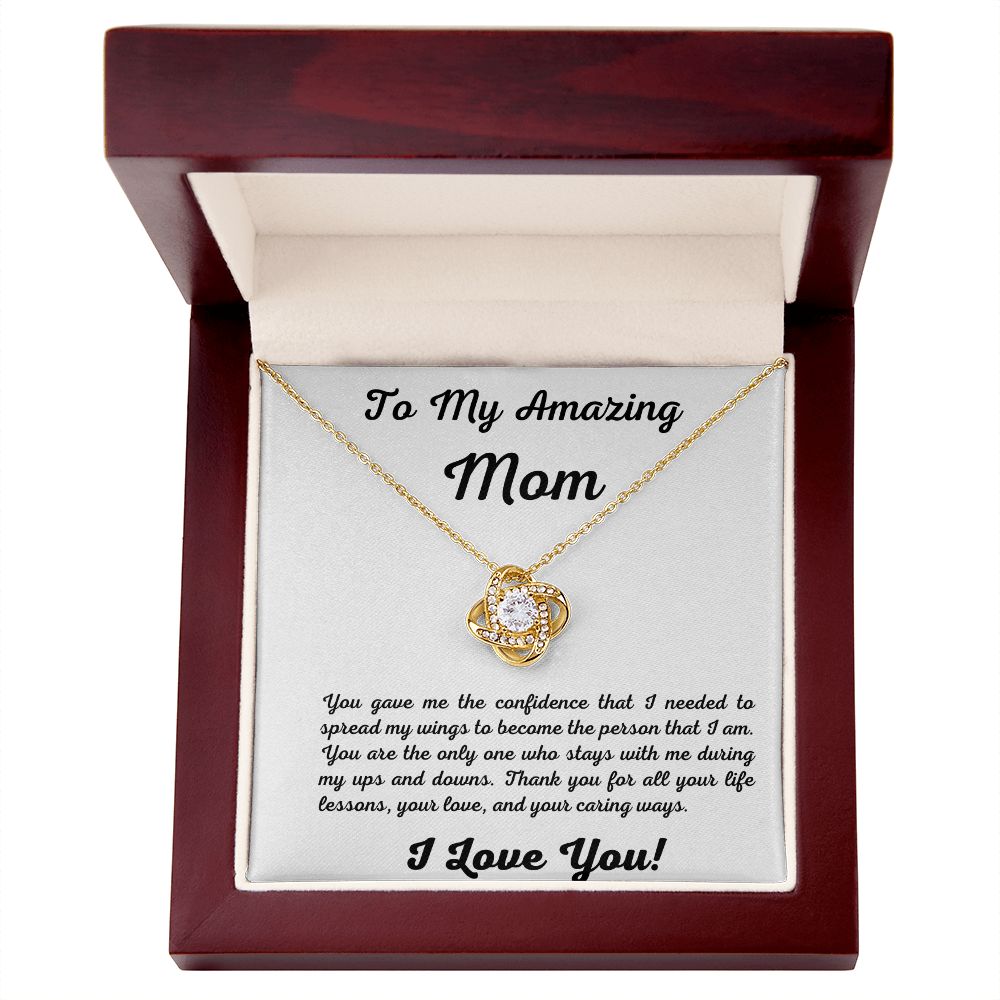 To My Amazing Mom Love Knot Necklace