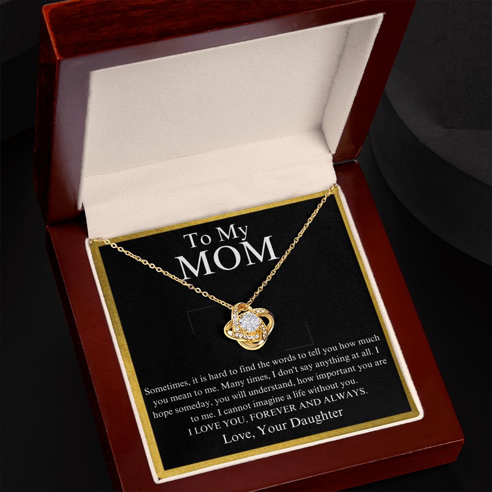 To My Mom Love Your Daughter Knot Necklace