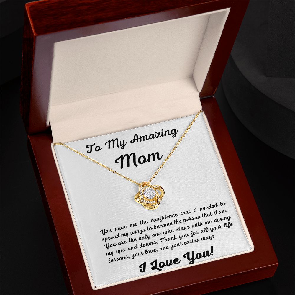 To My Amazing Mom Love Knot Necklace