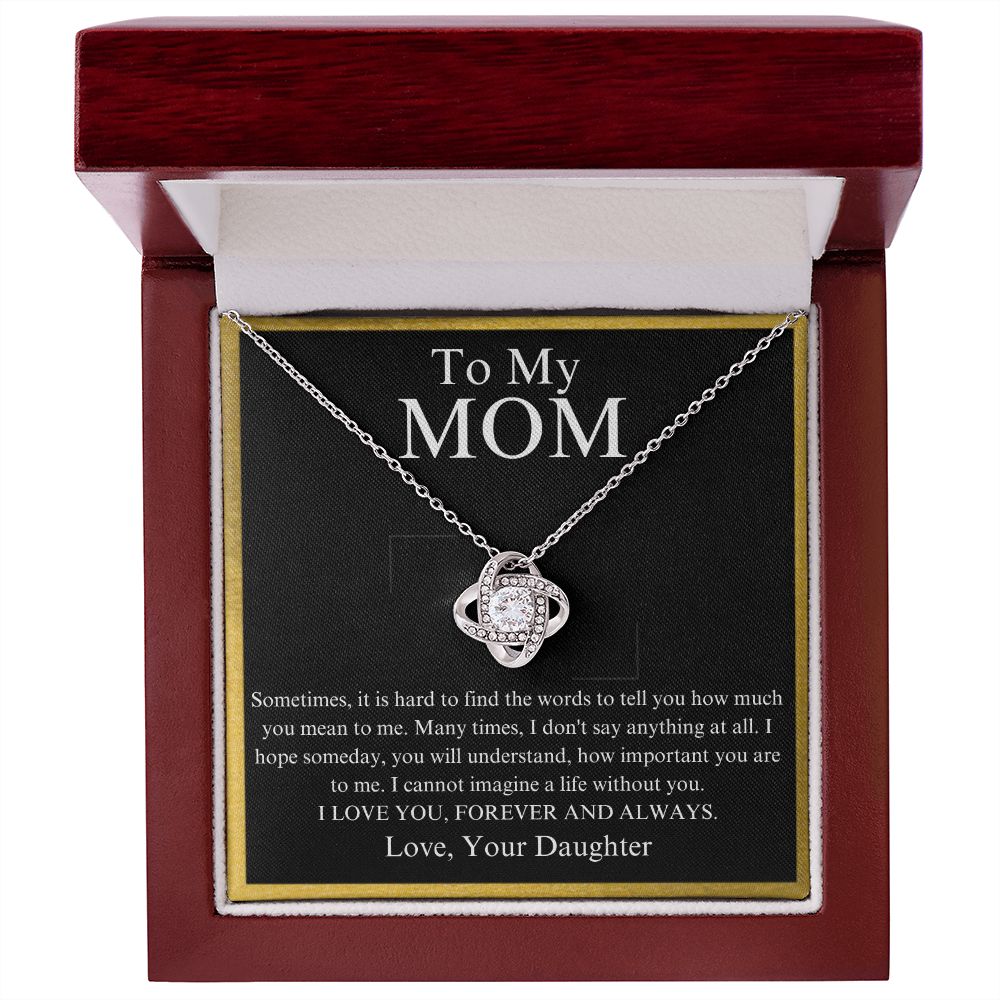To My Mom Love Your Daughter Knot Necklace