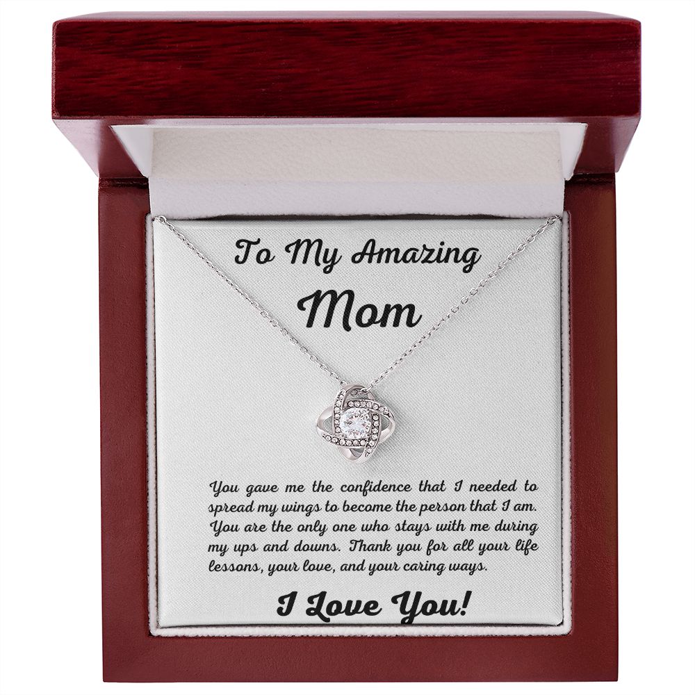 To My Amazing Mom Love Knot Necklace