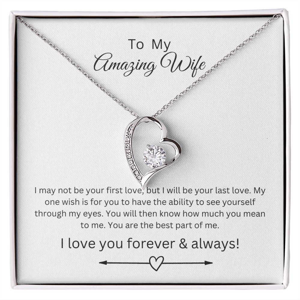 To My Amazing Wife Heart Necklace