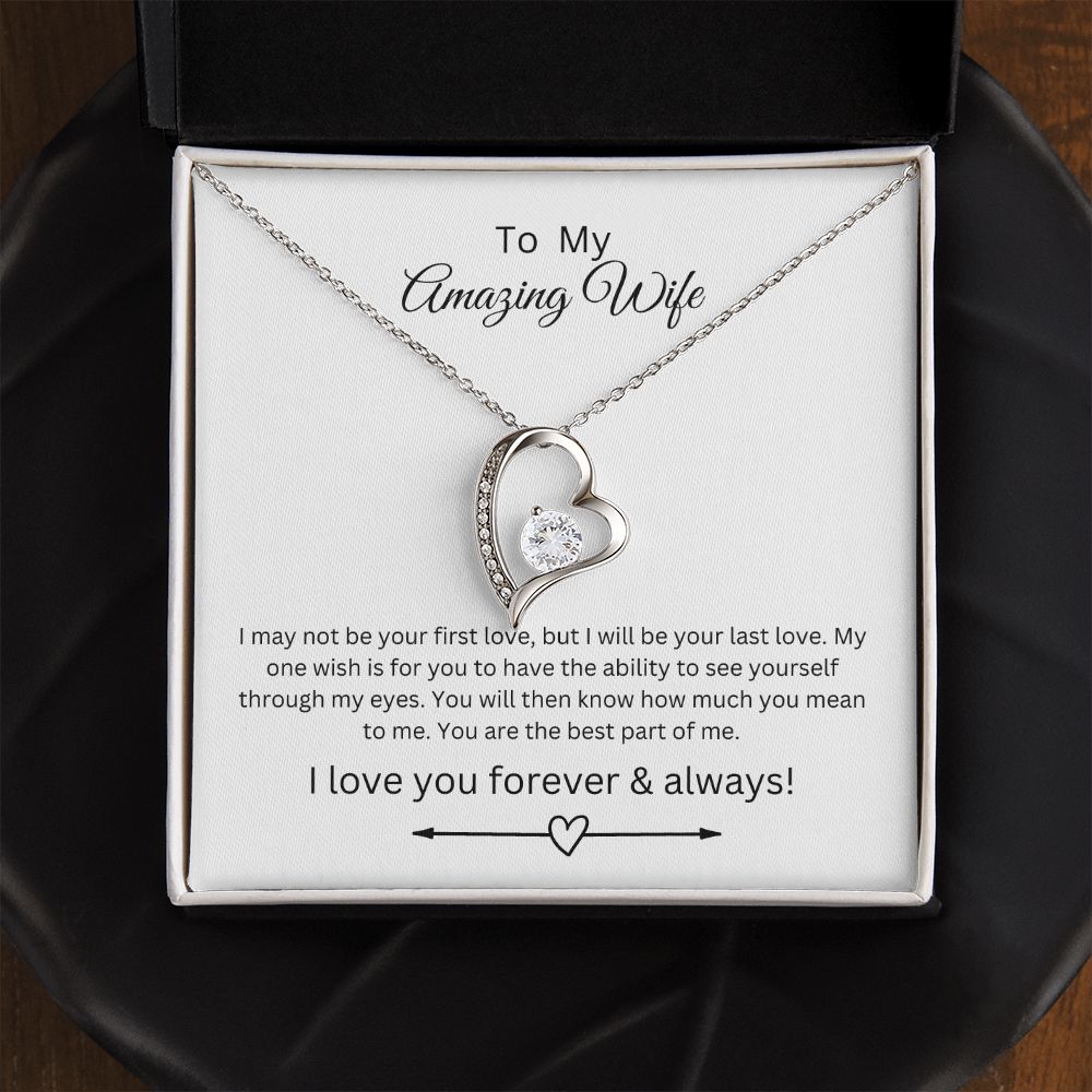 To My Amazing Wife Heart Necklace