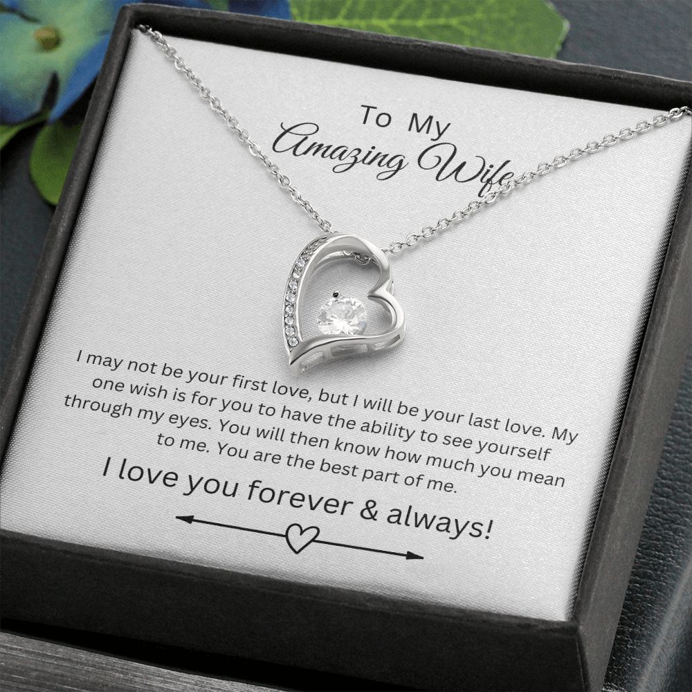 To My Amazing Wife Heart Necklace