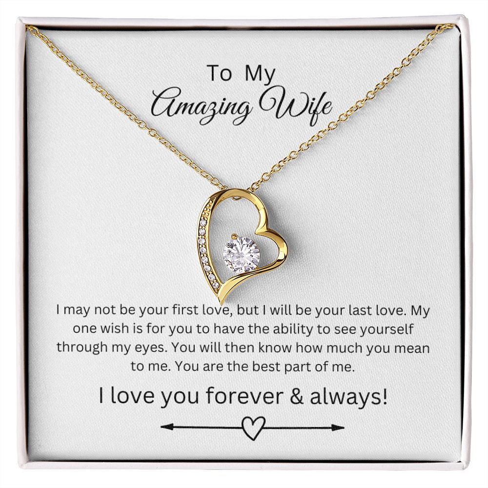 To My Amazing Wife Heart Necklace