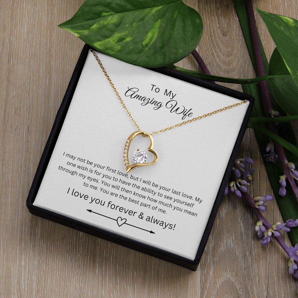 To My Amazing Wife Heart Necklace