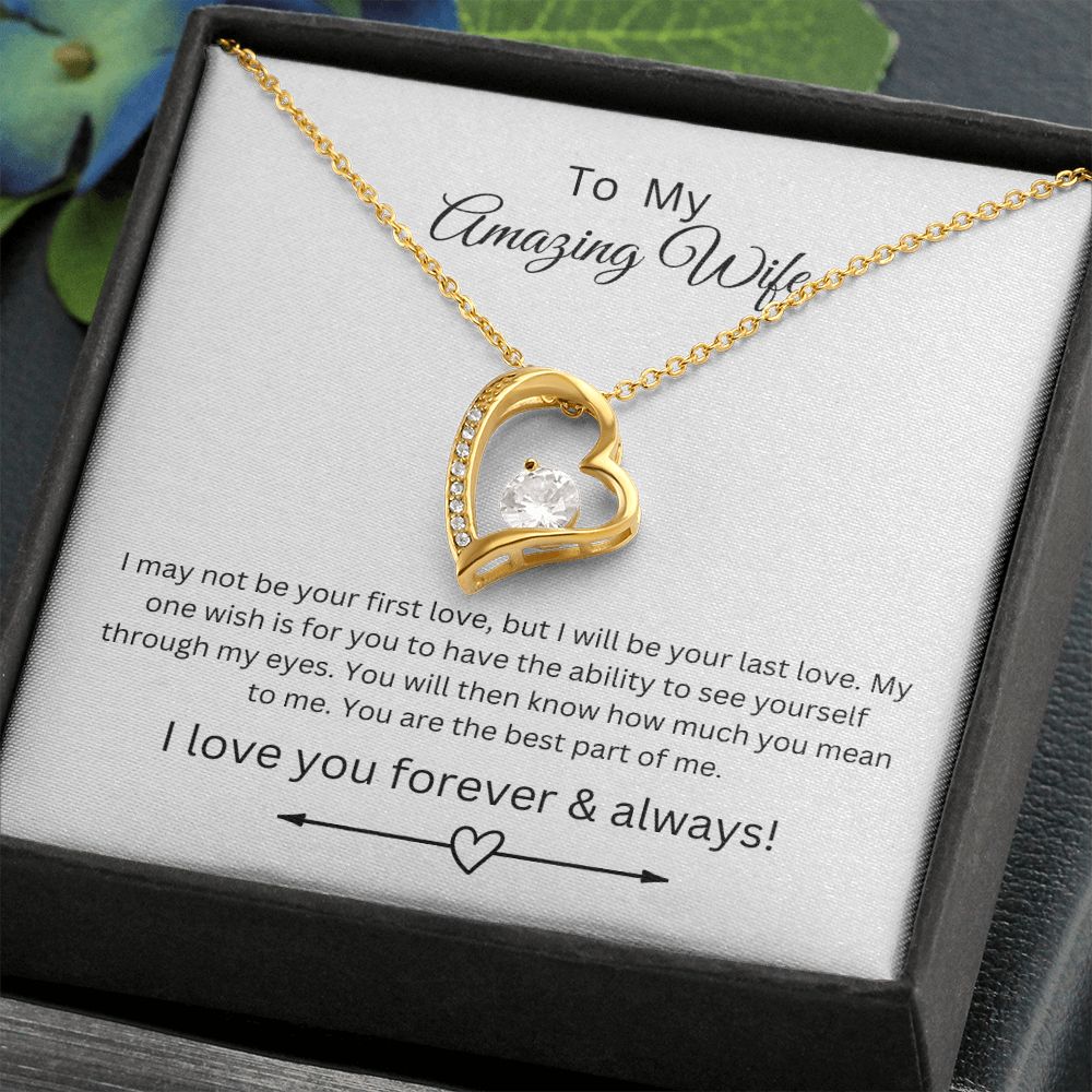 To My Amazing Wife Heart Necklace