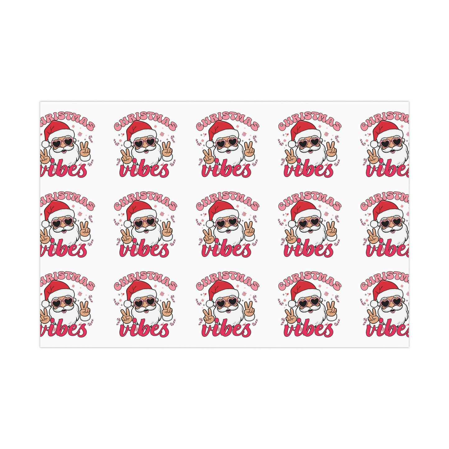 Black Santa Christmas Vibes Wrapping Paper