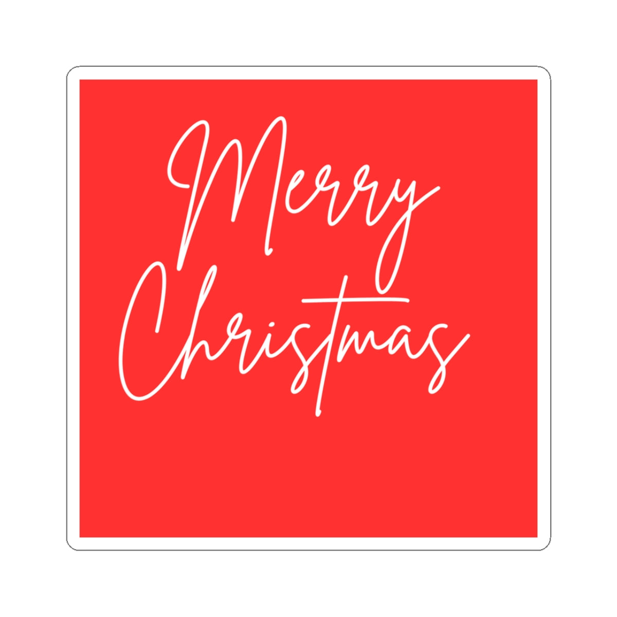 Merry Christmas Script Sticker | Kiss-Cut Holiday Sticker