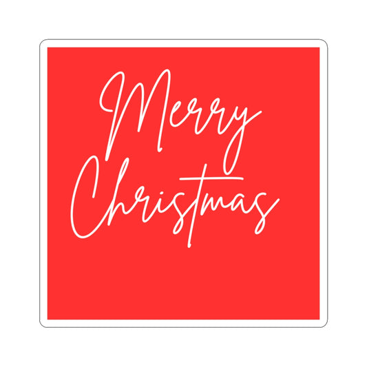 Merry Christmas Script Sticker | Kiss-Cut Holiday Sticker