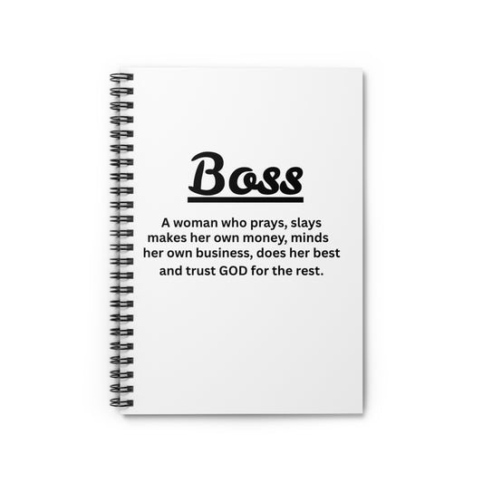 Boss Spiral Notebook - Empowering Quote Journal, Gift for Entrepreneurs, Motivational Stationery, Business Planner, Inspirational [...]