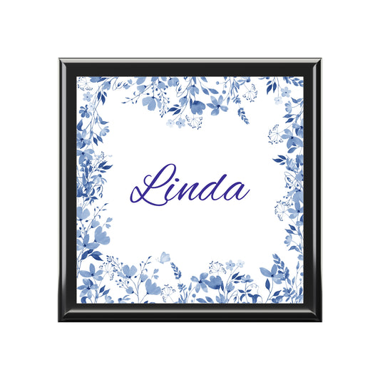 Personalized Floral Jewelry Box — Custom Name Keepsake Gift