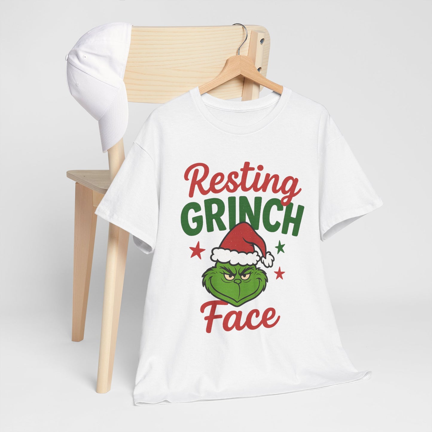 Resting Grinch Face T-Shirt | Christmas Grinch Santa Hat Holiday Tee
