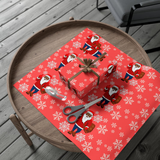 Black Santa Claus Wrapping Paper