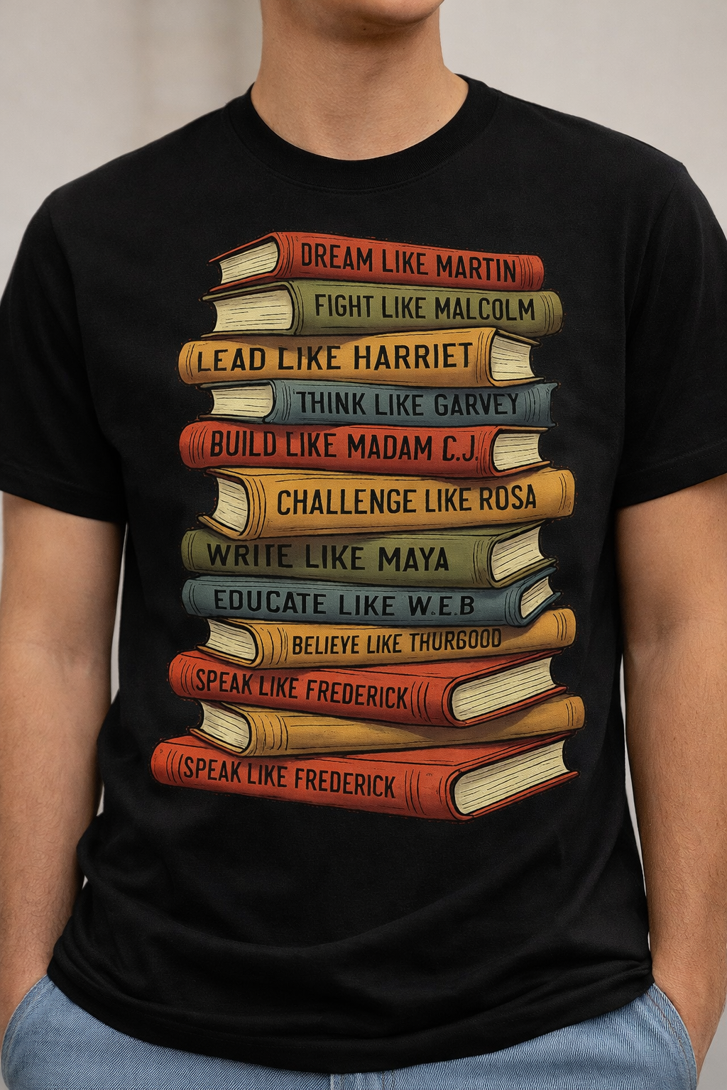 Black History Books T-Shirt | Dream Like Martin Lead Like Harriet Shirt | African American History Tee | Educator Gift