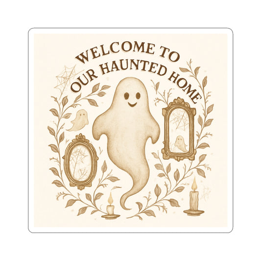 Welcome to Our Haunted Home Kiss-Cut Stickers
