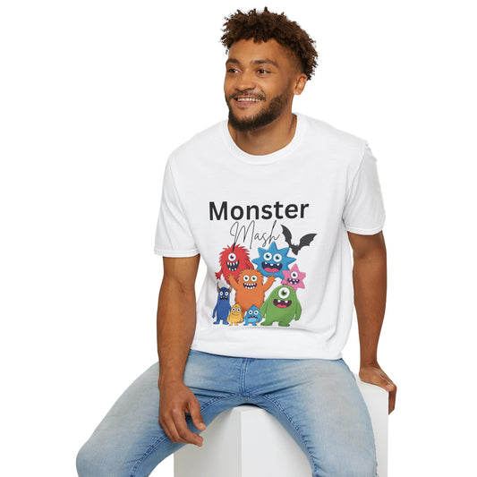 Monster Mash Unisex Softstyle T-Shirt | Halloween Shirt, Cute Monster Tee, Family Costume, Fun Graphic T-Shirt, Kids & Adults