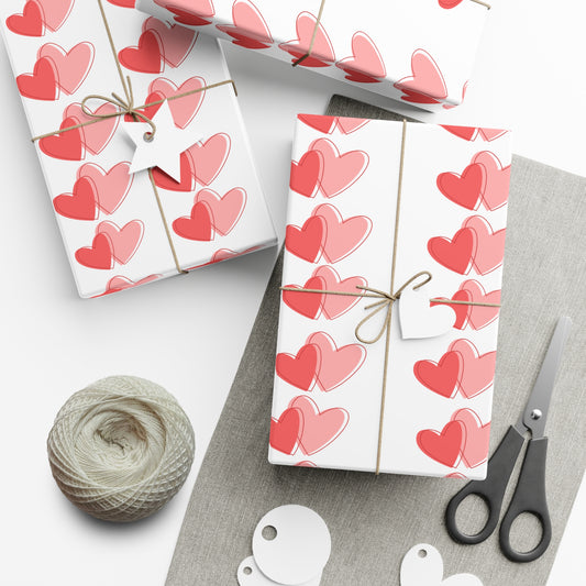 Double Heart Gift Wrap Papers