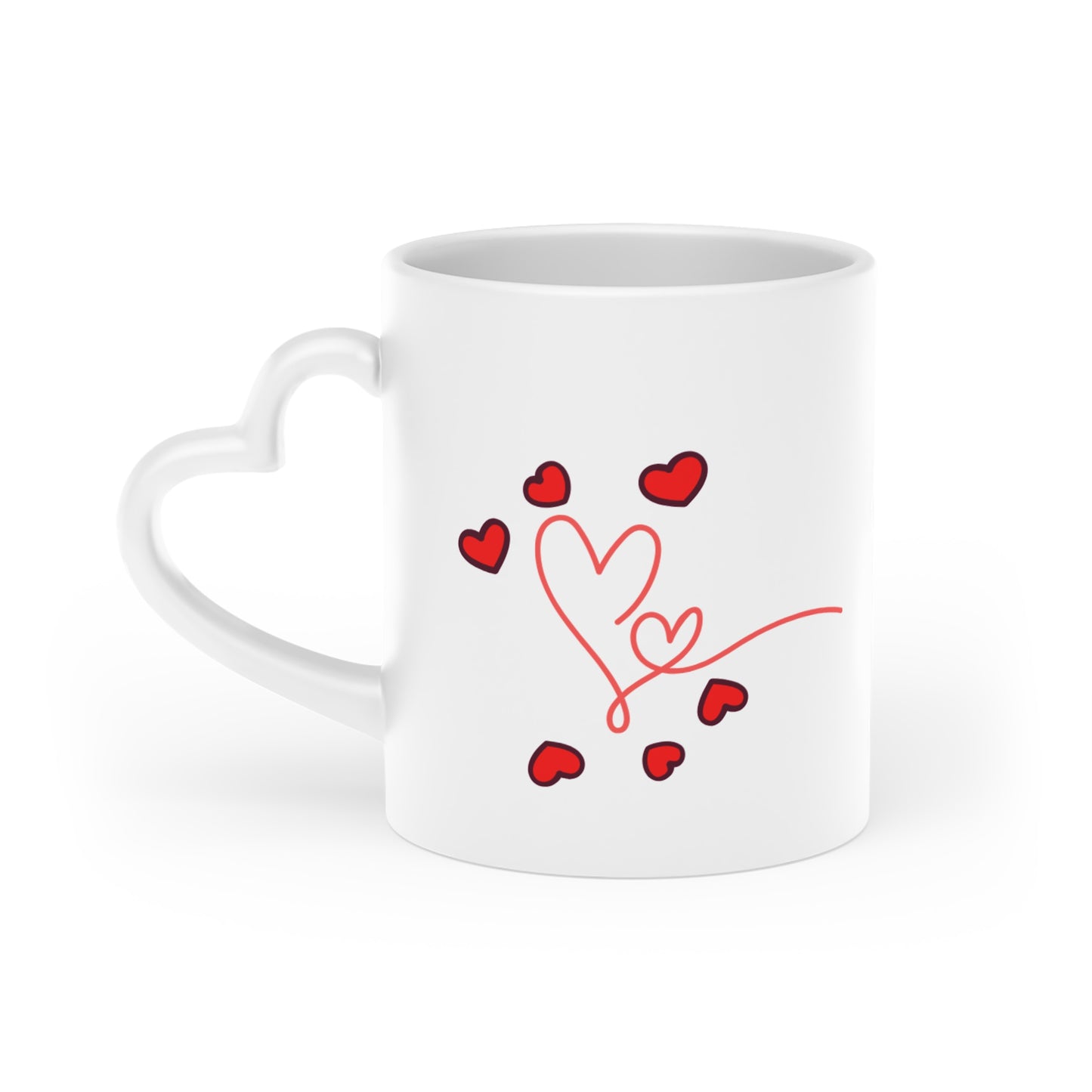 Heart Doodle with Floating Hearts Mug | Cute Valentine Coffee Cup