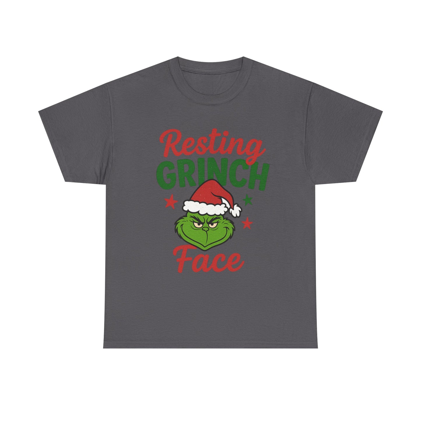 Resting Grinch Face T-Shirt | Christmas Grinch Santa Hat Holiday Tee
