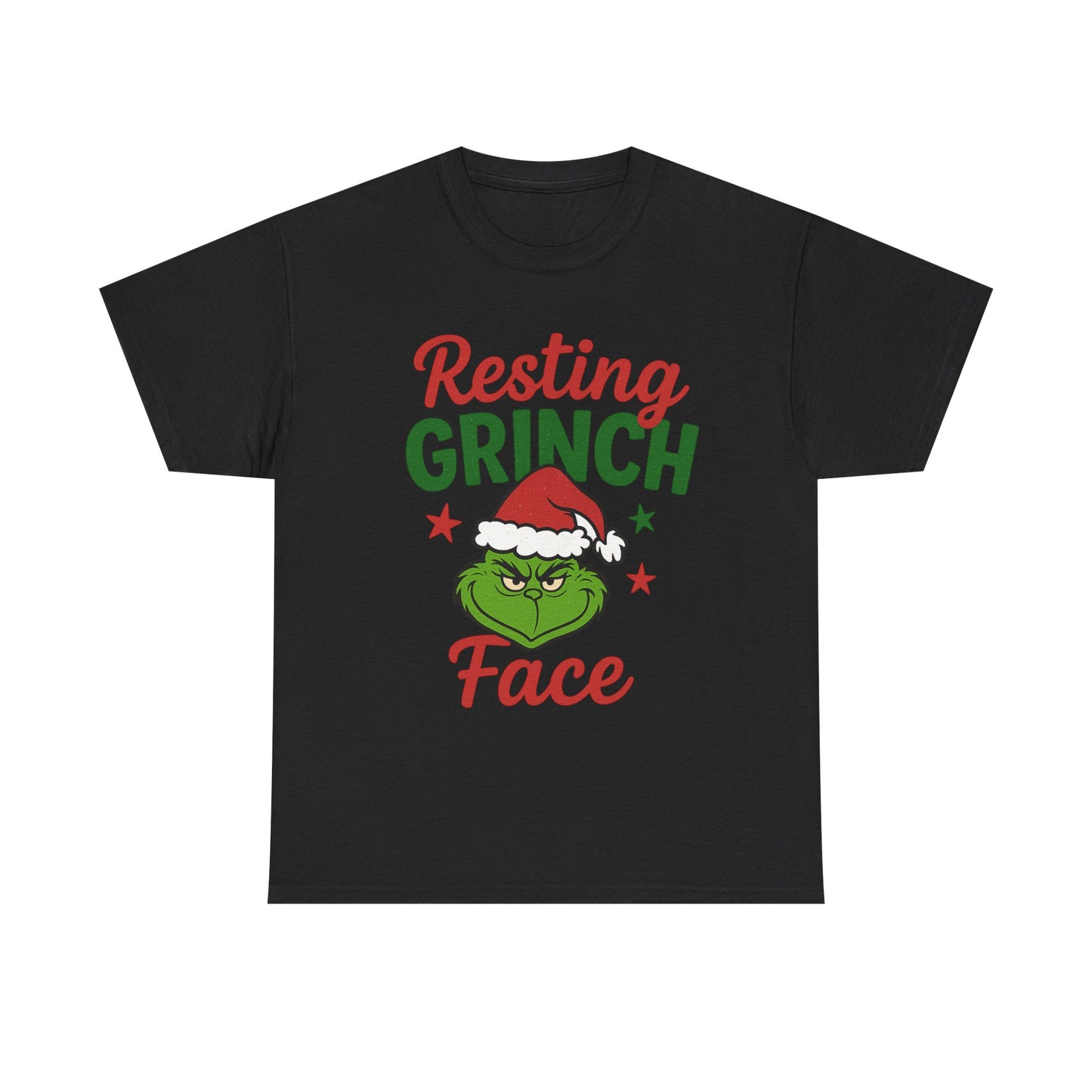 Resting Grinch Face T-Shirt | Christmas Grinch Santa Hat Holiday Tee