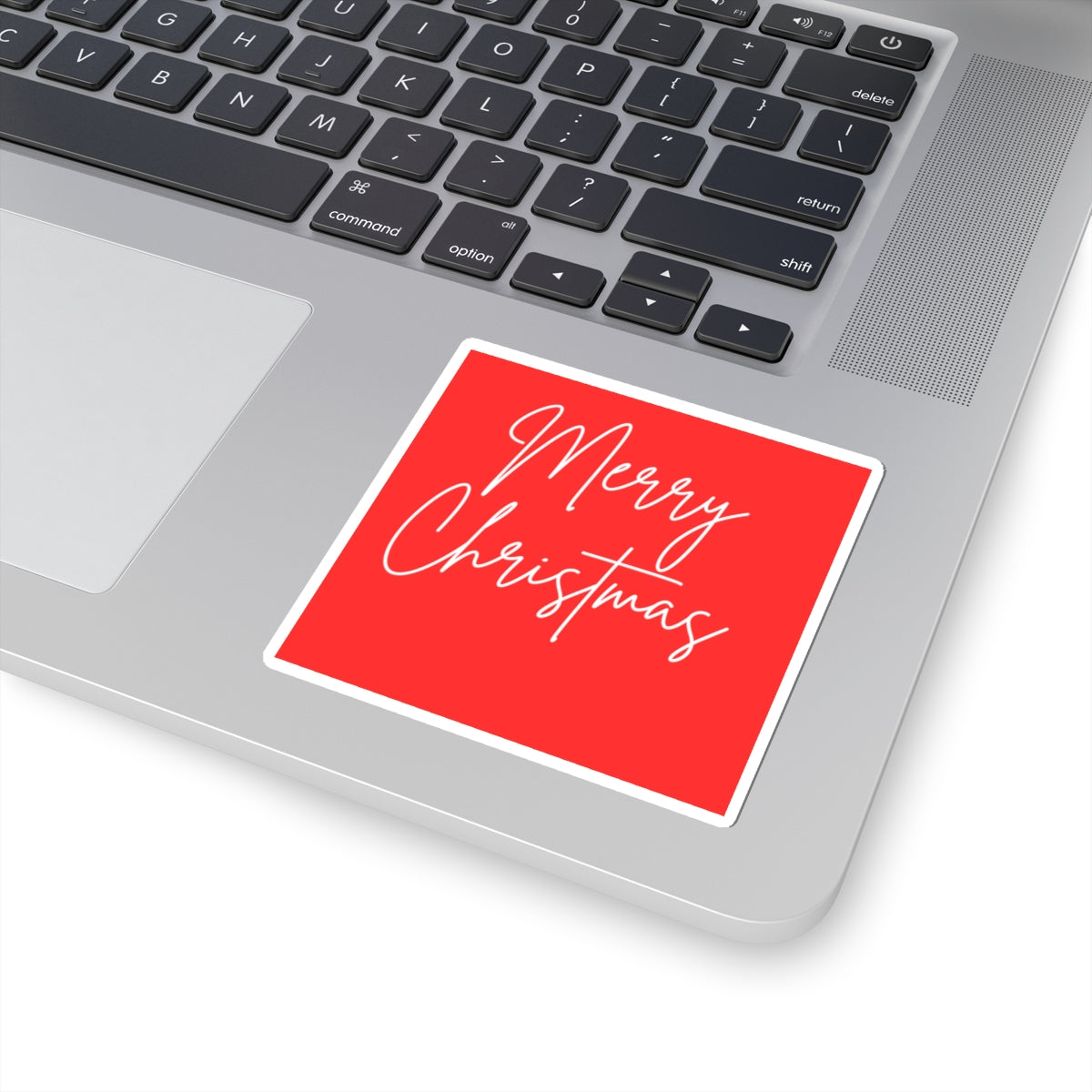 Merry Christmas Script Sticker | Kiss-Cut Holiday Sticker