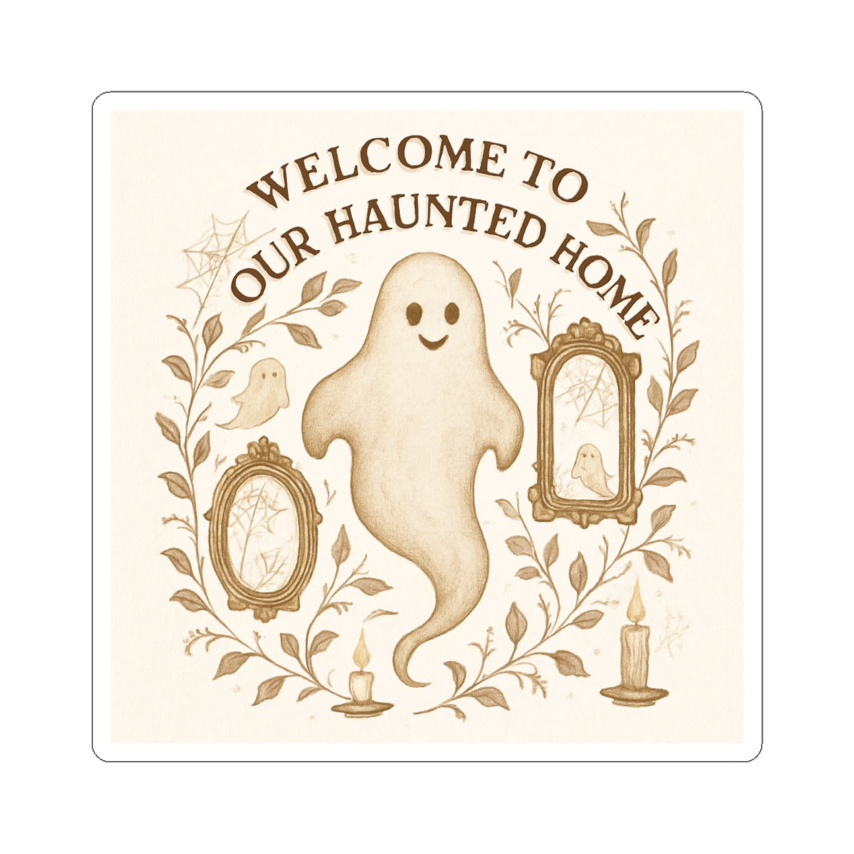 Welcome to Our Haunted Home Kiss-Cut Stickers