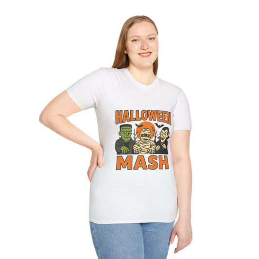 Halloween Mash Unisex T-Shirt, Fun Halloween Tee, Spooky Costume Shirt, Fall Festivities Apparel, Trick or Treat Top