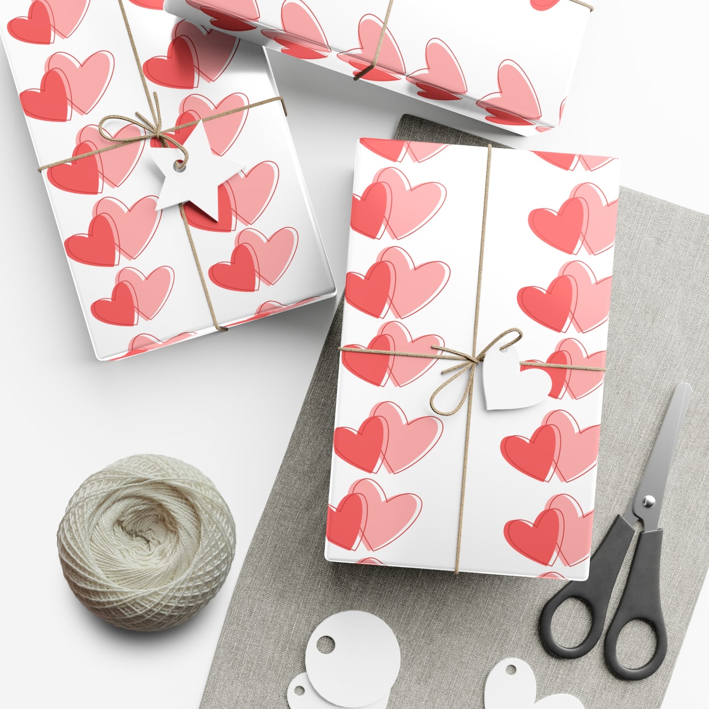 Double Heart Gift Wrap Papers