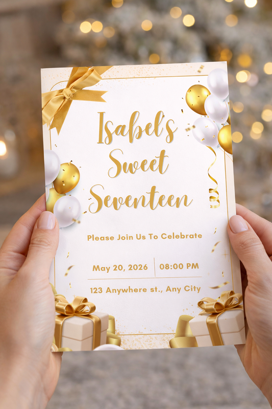 Sweet 16 Birthday Invitation, Sweet Sixteen, Digital Invitation, Editable Canva Template, quince invitation