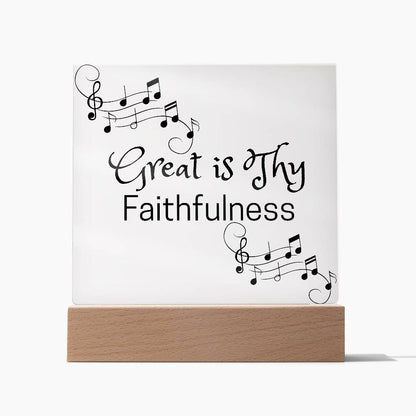 Great is Thy Faithfulness Music Notes Acrylic Plague